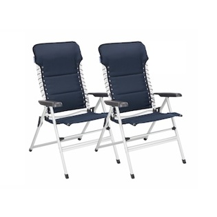 2er Set Klappbare Campingstühle | Verstellbare Hochlehner - Navy Blau